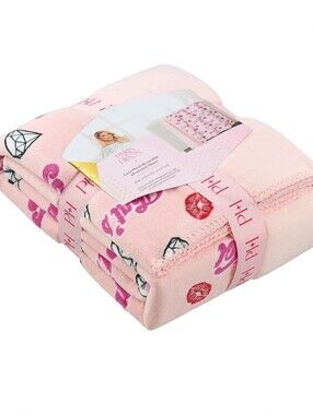 Paris Hilton Plush Throw Blanket, Reversible Fleece, 60" x 70", That's Hot Pink